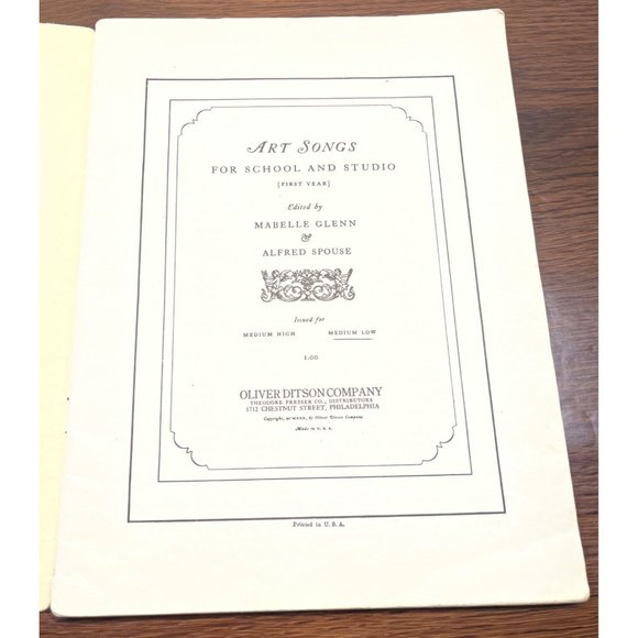Art School Songs for School and Studio Sheet Music 1st Year Medium Low Voice - Picture 2 of 11